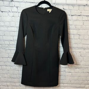 🌟 Michael Kors Black Long Sleeve Dress - Size 2, Bell Sleeves - Timeless Elegan